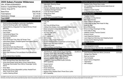 2025 Subaru Forester Wilderness