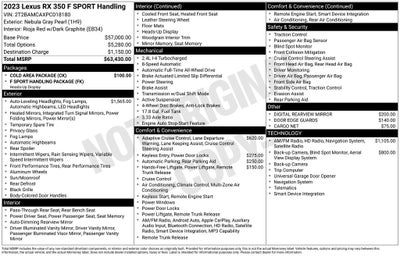 2023 Lexus RX 350 AWD 350 F Sport Handling