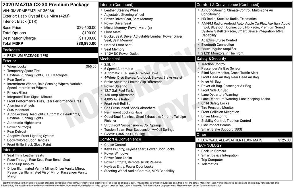 2020 Mazda Mazda CX-30 Premium