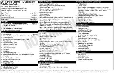 2018 Toyota TACOMA TRD SPORT TRD Sport V6