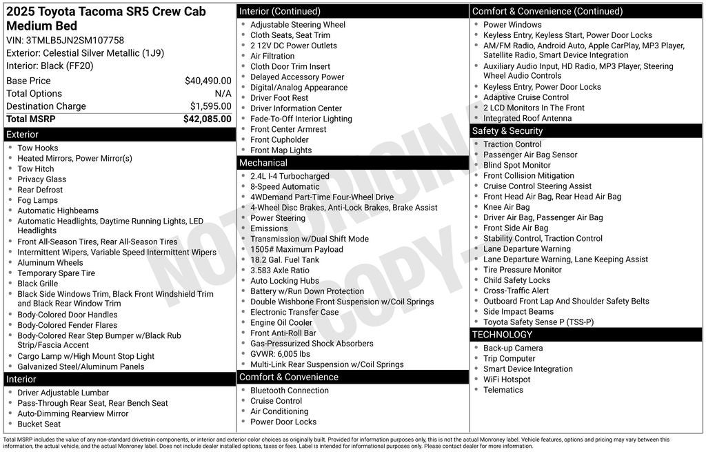 2025 Toyota TACOMA SR5 SR5