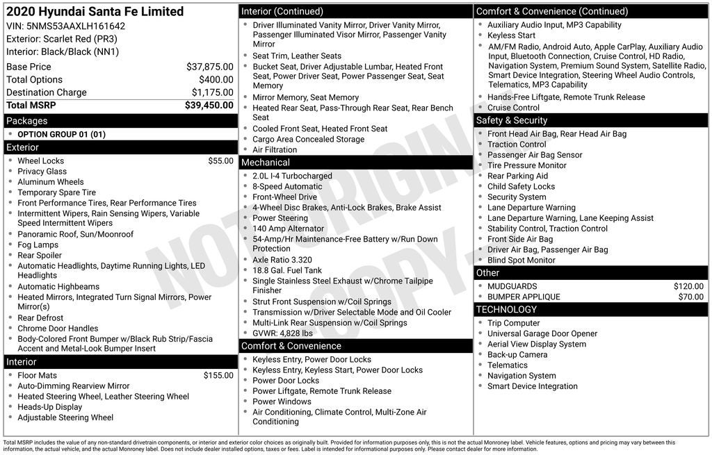 2020 Hyundai Santa Fe Limited