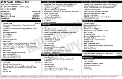 2022 Toyota HIGHLANDER XLE