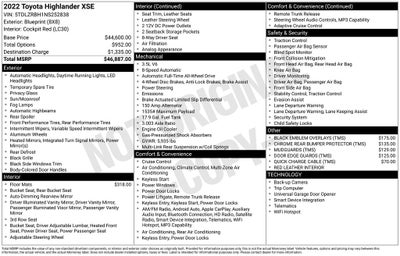 2022 Toyota Highlander XSE