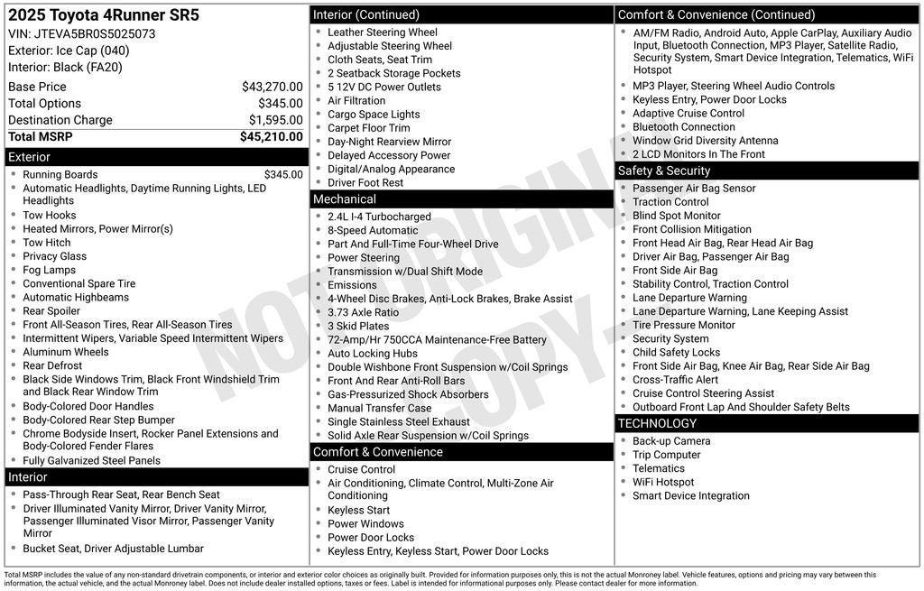2025 Toyota 4RUNNER SR5