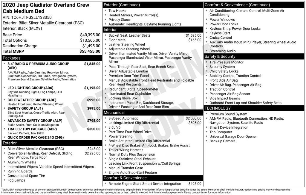 2020 Jeep Gladiator Overland