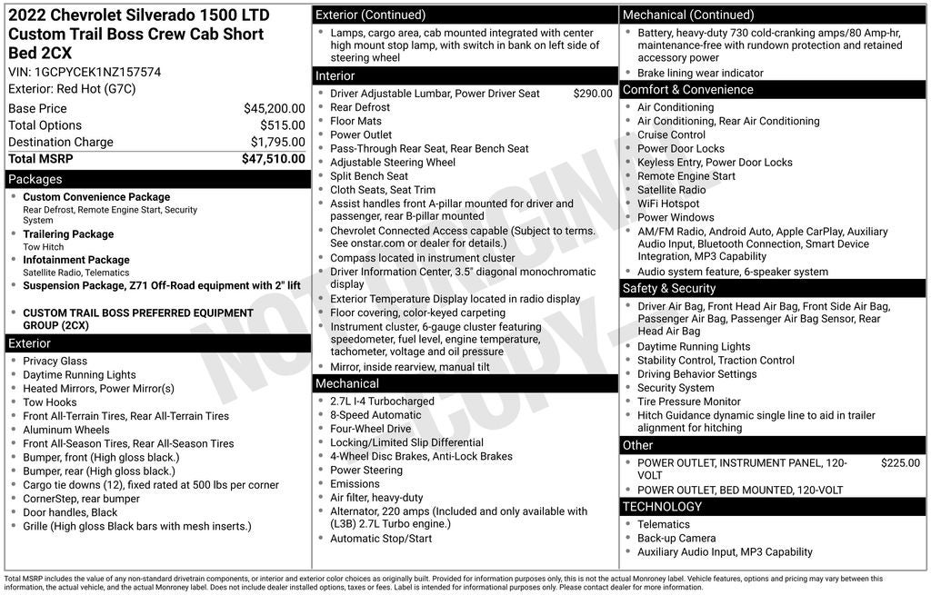 2022 Chevrolet Silverado LTD Custom Trail Boss