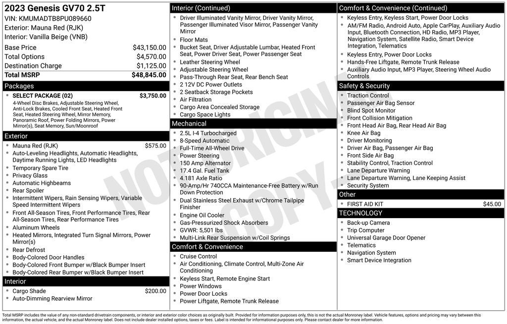 2023 Genesis GV70 2.5T